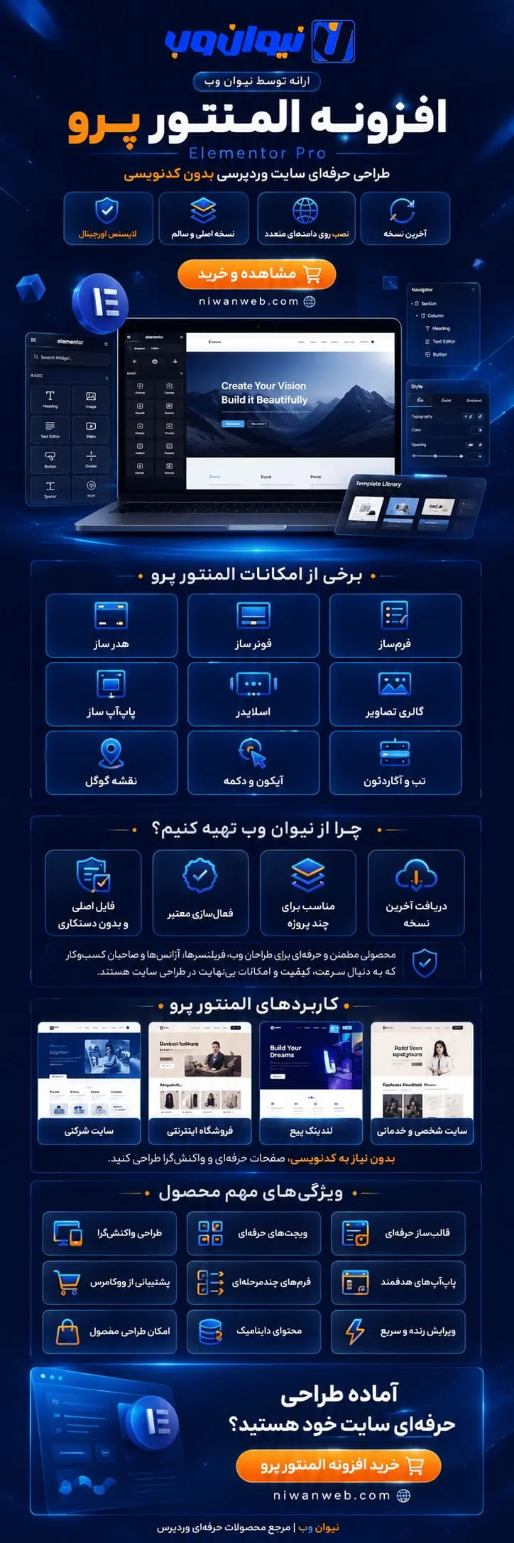 خرید افزونه المنتور پرو از نیوان وب
